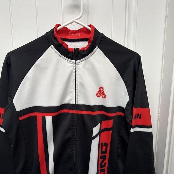 URBAN Cycling Jacket Zip Front Black Red White Super Roubaix XL - Picture 2 of 10